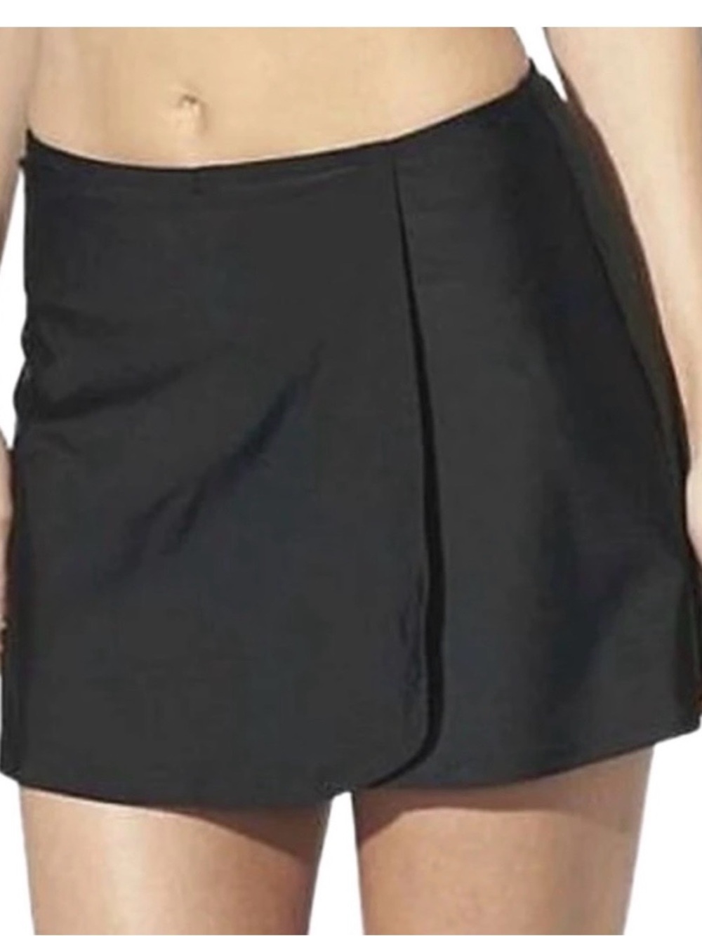 SPANX Love Your Assets Wrap Skirtini Swim Skirt Tummy Tamer Skort Black Women L